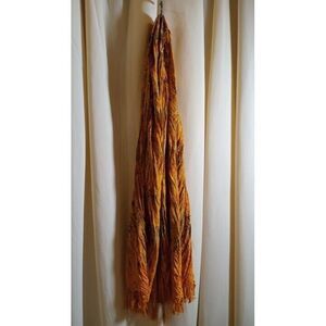Yellow Batik 70" Women's Fringe Scarf -Brand New (9e3)